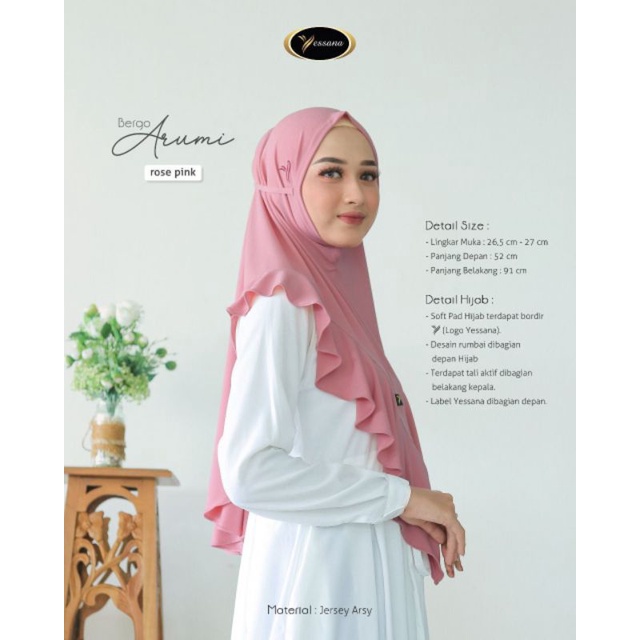 Bergo Arumi Ori Yessana bahan jersey Arsy