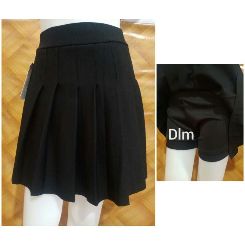 FILLYS Rok Mini Skirt Polos Hitam Import Korea -  Rok Kerja Kantor