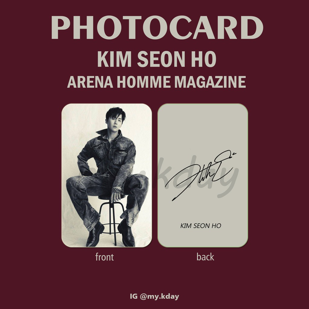 PCA-0089, Unofficial Photocard Kim Seon Ho Arena Homme Magazine 2 sisi