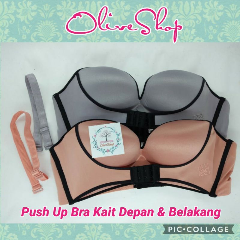 OliveShop ❤ Push Up Sugar Bra BH Bralette Lis Kait Depan Belakang Tanpa Tali