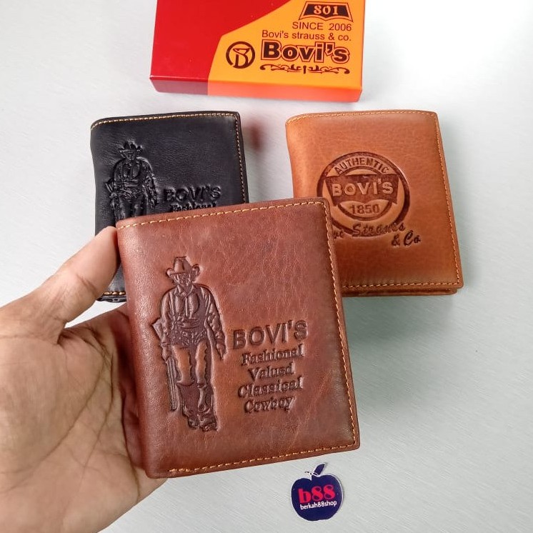 Dompet Pria Bovis 811 Motif Berdiri Kulit Asli Import Dompet Kulit