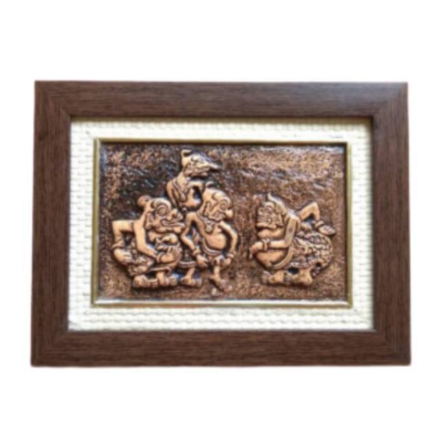 LUKISAN TIMBUL 3D RELIEF WAYANG PUNAKAWAN BAHAN FIBERGLASS UKURAN 33x25 cm - DEKORASI RUMAH