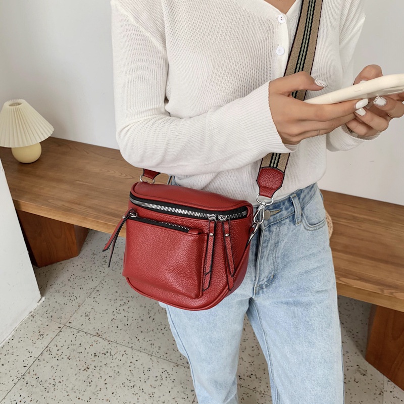 ZIE STORE11 Tas Wanita Tas pinggang Model Import Tas Waistbag Wanita kulit jeruk puti hitam hijau maroon salem hijau tan