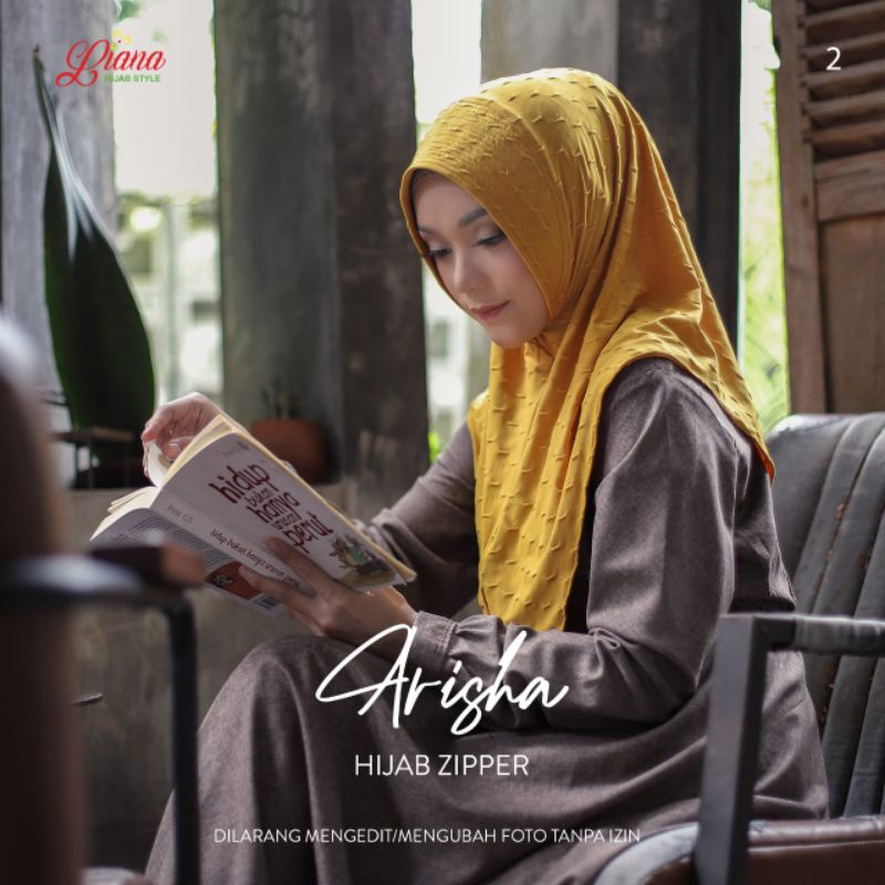 Jilbab Bergo Instan Zipper Starda Arisha 101 Ori Liana-Mustard