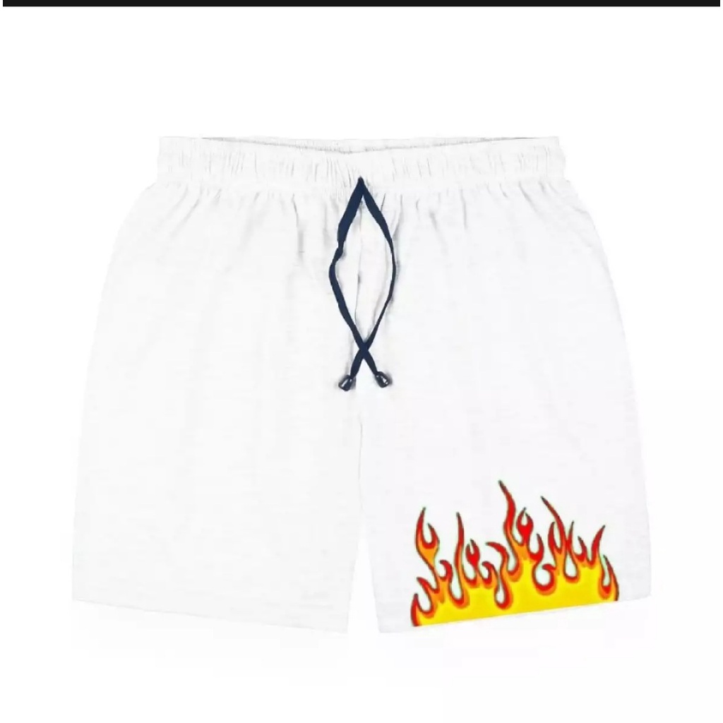 celana boxer/celana jersy motif api/celana pendek