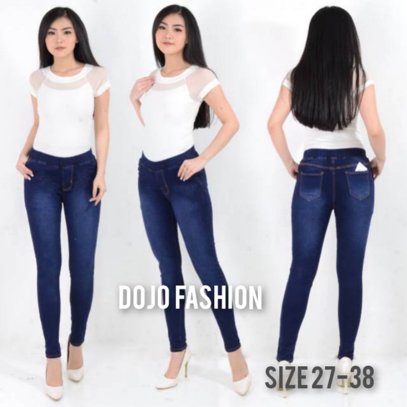 celana jeans pinggang karet lejing slim / ngaret / street / legging jeans anti begah