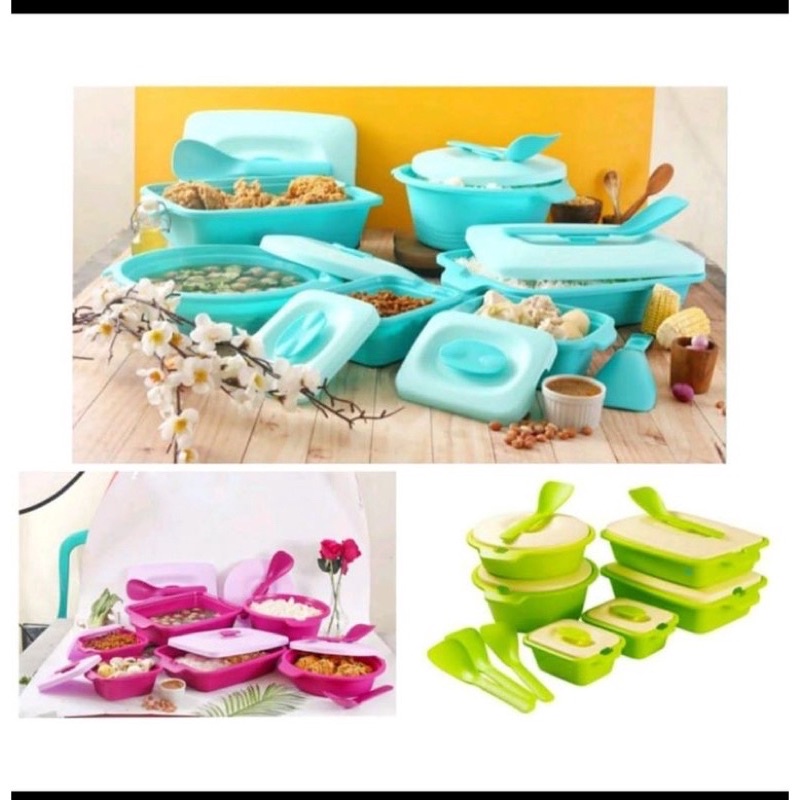 prasmanan aquamarine set KWBO + 4 sendok prasmanan set plastik