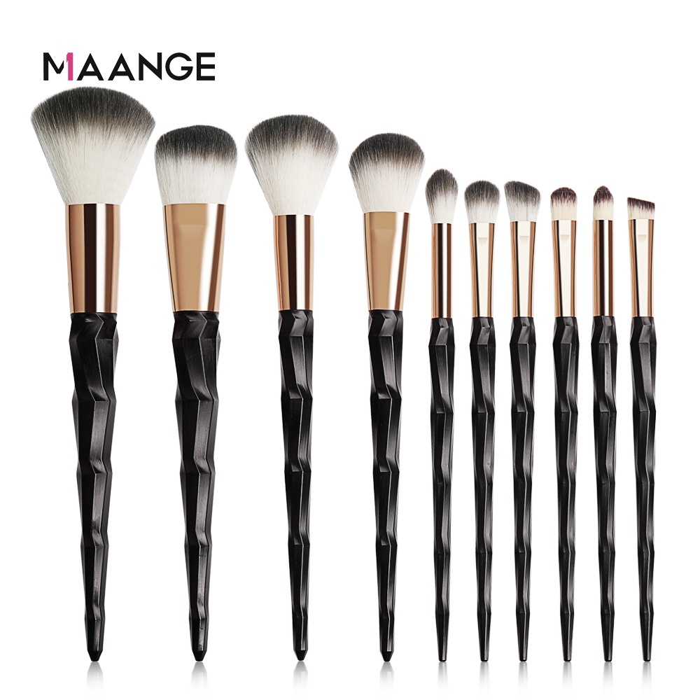 MAANGE 10Pcs Professional Makeup Brush Set for Eyeshadow High Quality Beauty Tools Makeup Accessories