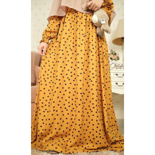 Daster ditsy Juli(reject sale heart mustard M)