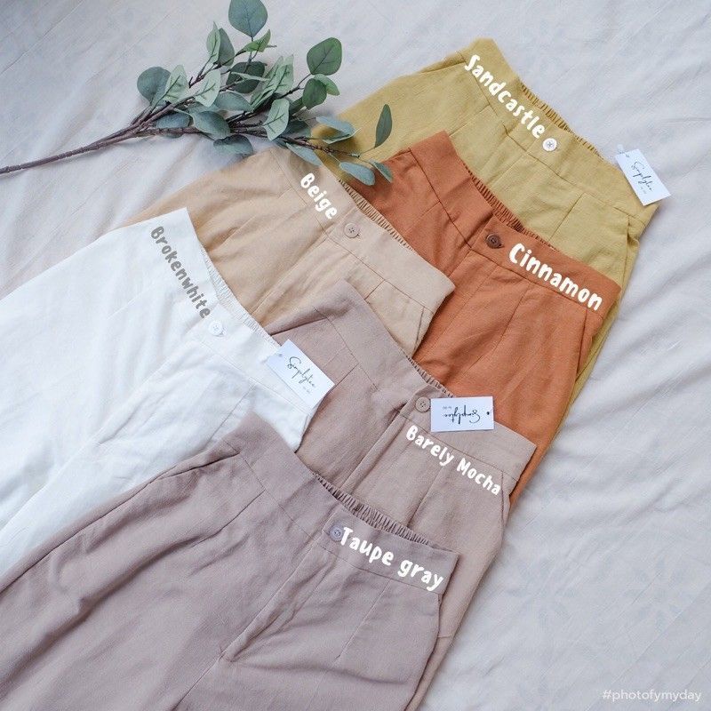 HIGHWAIST KULOT LINEN PREMIUM LAURA SLIM KULOT HIGHWAIST//KULOT LINEN SEOUL//CELANA KULOT HAWAI KANCING RESELTING CELANA HIGHWAIST PREMIUM//KULOT LINEN HIGHWAIST SEOUL KOREA