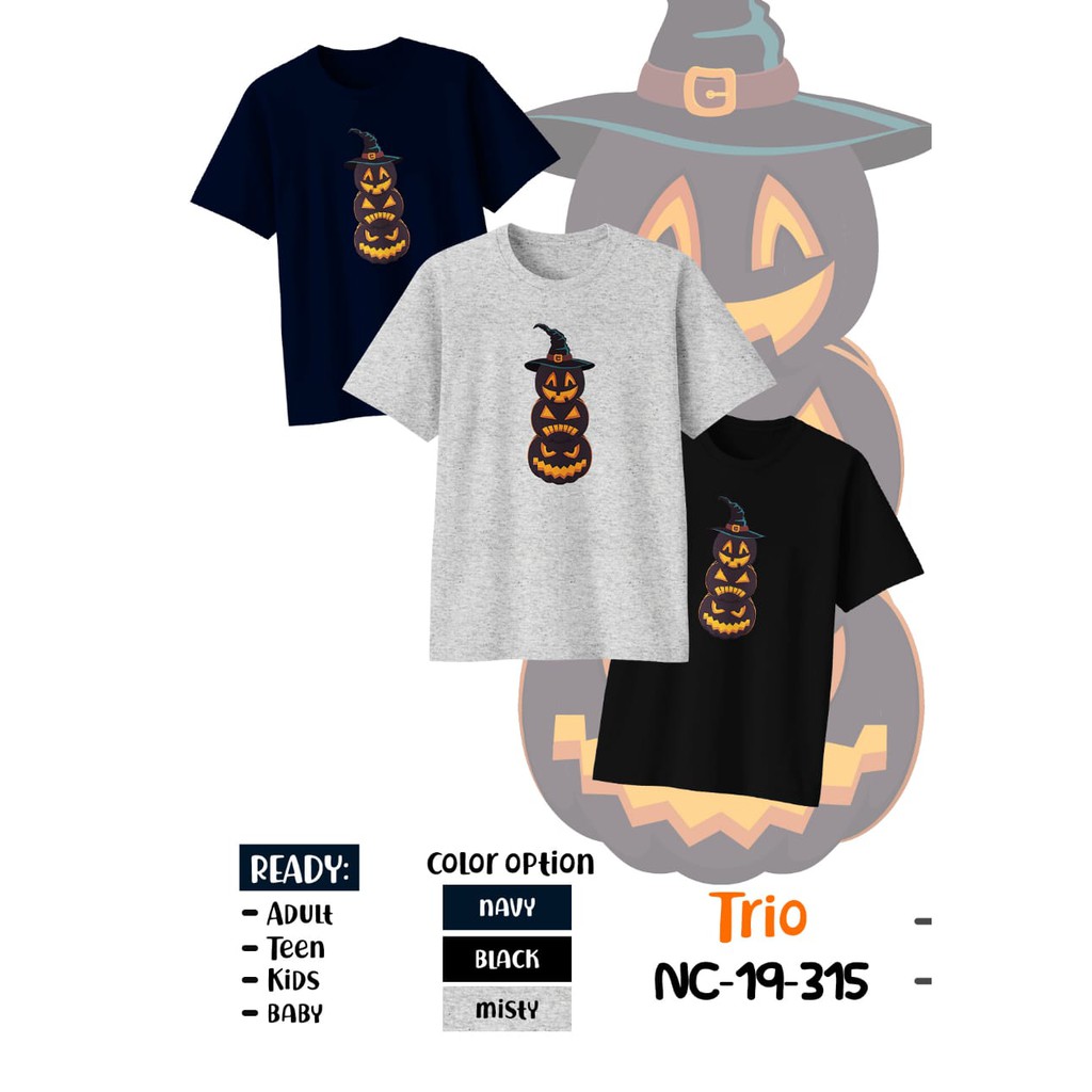 Baju Kaos Halloween Trio NC 19 315 Untuk Bayi Anak Remaja