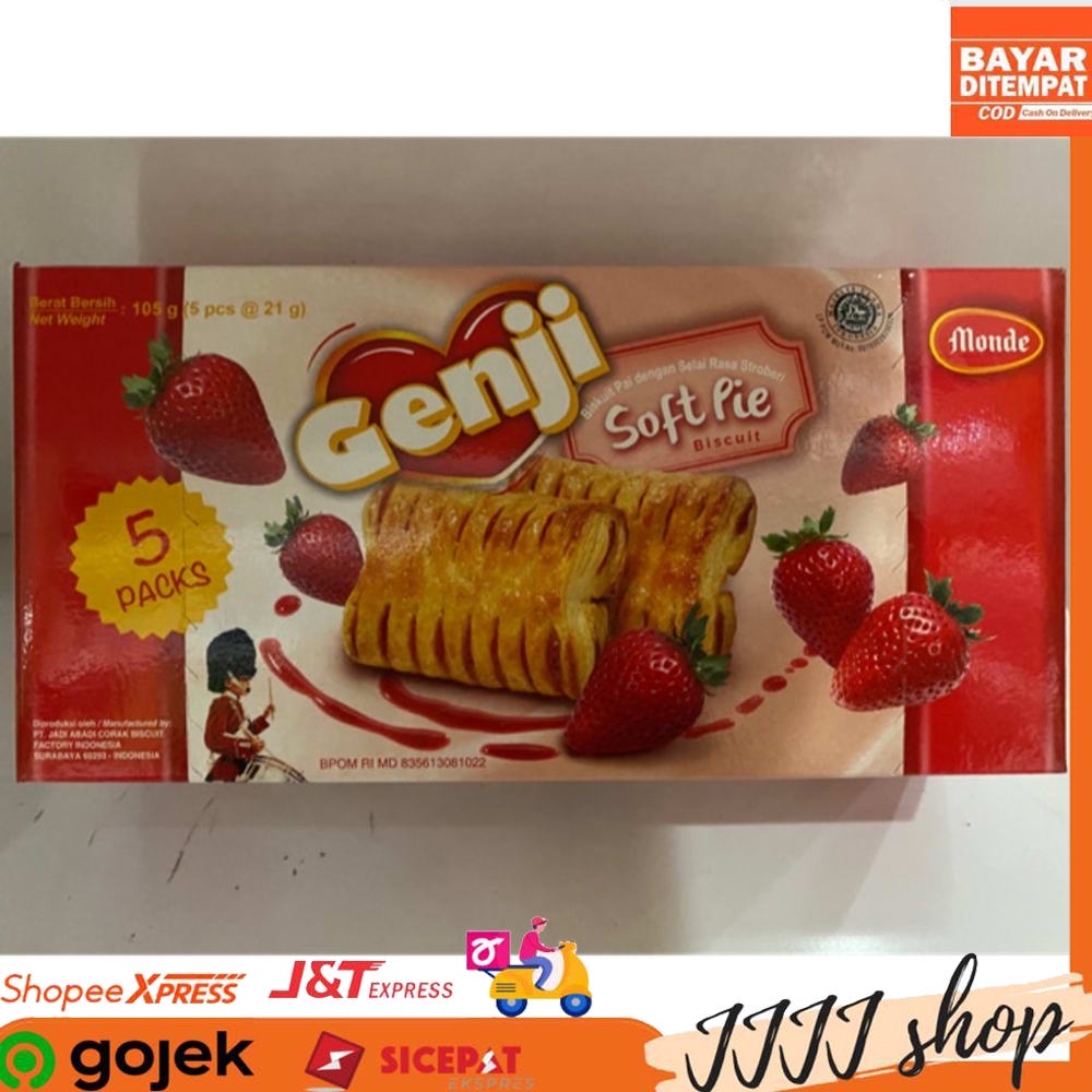 

Monde Soft Pie Genji Cemilan Snack Kemasan Dus Rasa Strawberry 105gr