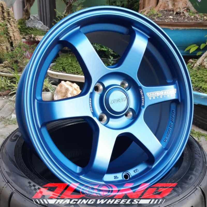 VELG REP RAYS TE37-SAGA R15 MATTE BLUE SUPER COPY-LIKE ORI FULL EMBOSS