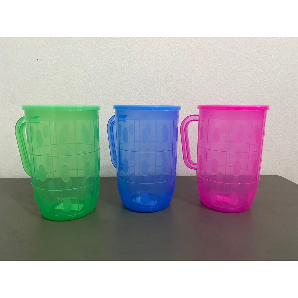 Gelas Bir Plastik Gagang / Mug Plastik Gagang Warna Warni Murah