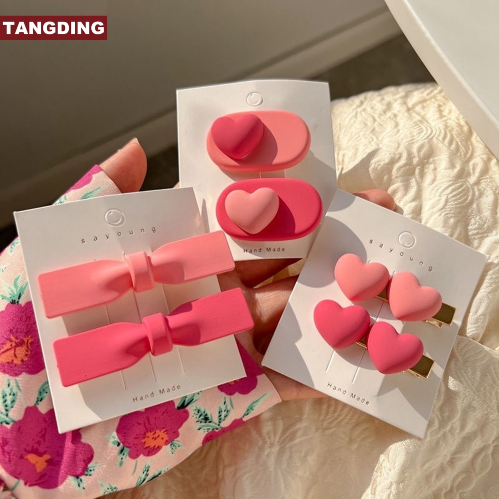 【COD Tangding】Jepit Rambut Bentuk Bunga Warna Pink Untuk Anak Perempuan