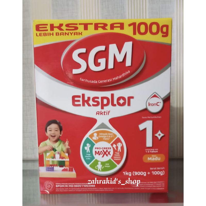 

SGM Eksplor Aktif 1+ Pro-GressMaxx madu Susu Pertumbuhan