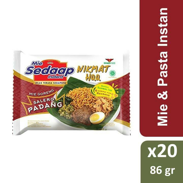 

Mie sedap padang salero 20 pcs free tas cantik
