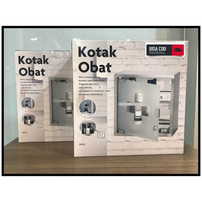 Kotak Obat P3K Dinding Stainless Stell 2 Susun