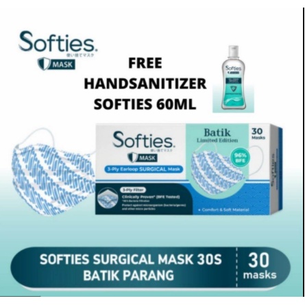 Softies Surgical Mask Motif Parang (Free 1 Pcs Handsanitizer Gel Softies)