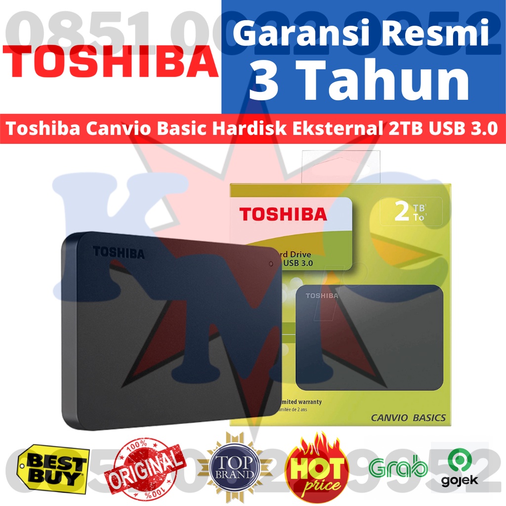 TOSHIBA EXTERNAL HARDDISK CANVIO BASIC 2 TB HARD DISK USB 3.0 RESMI