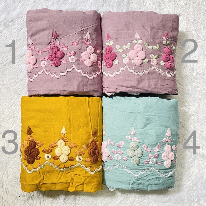 MUKENA BORDIR TILE PREMIUM TERUSAN LAJURAN cantik DEWASA JUMBO RAYON