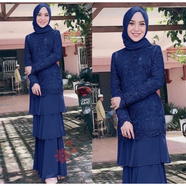 SHAVIA GAMIS PESTA BROKAT MADAMSHAVIA BAJU GAMIS WANITA TERBARU - Abu-abu