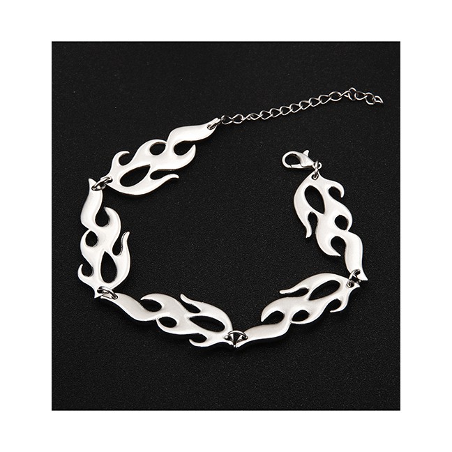 LRC Gelang Tangan Fashion Silver Flame Alloy Hollow Bracelet K26843