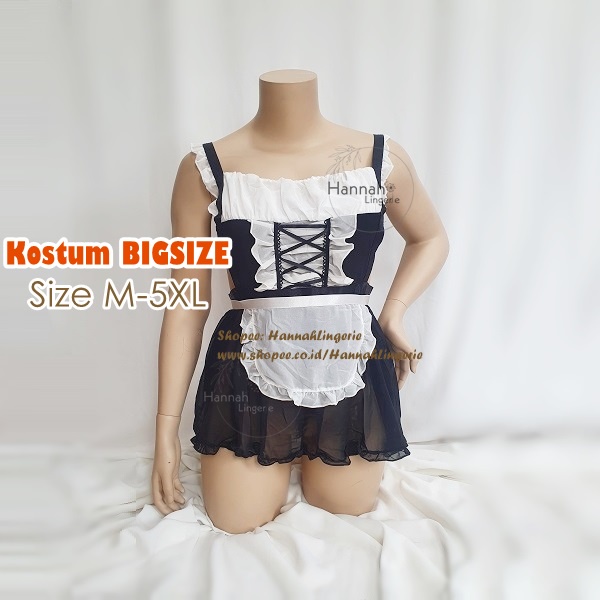 5XL 4XL 3XL Lingerie Maid Palayan Pembantu Kostum BigSize Cosplay Costume Jumbo ART Besar XXL 3XL 4XL 5XL 6XL 7XL 775