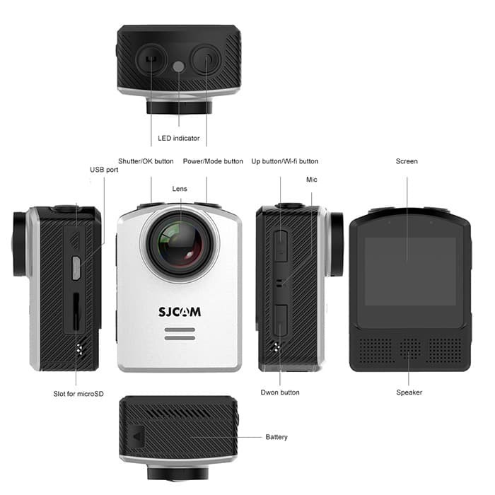 SJCAM M20 WiFi Mini Sports Action Kamera 3 Way Master 32GB