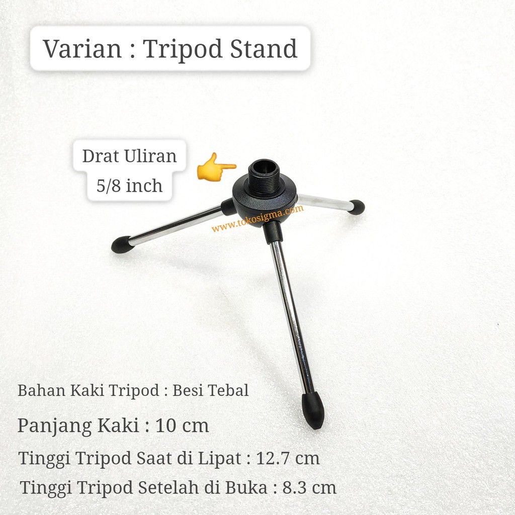 Podium Meja Desktop Tripod Microphone Mini Stand Pegangan Mic Holder