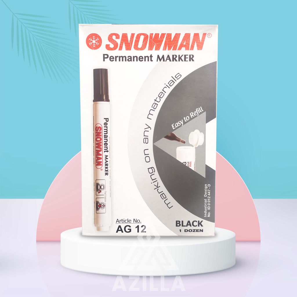 

1 Pcs Spidol Snowman Permanent Marker AG12 | Spidol Permanent Snowman