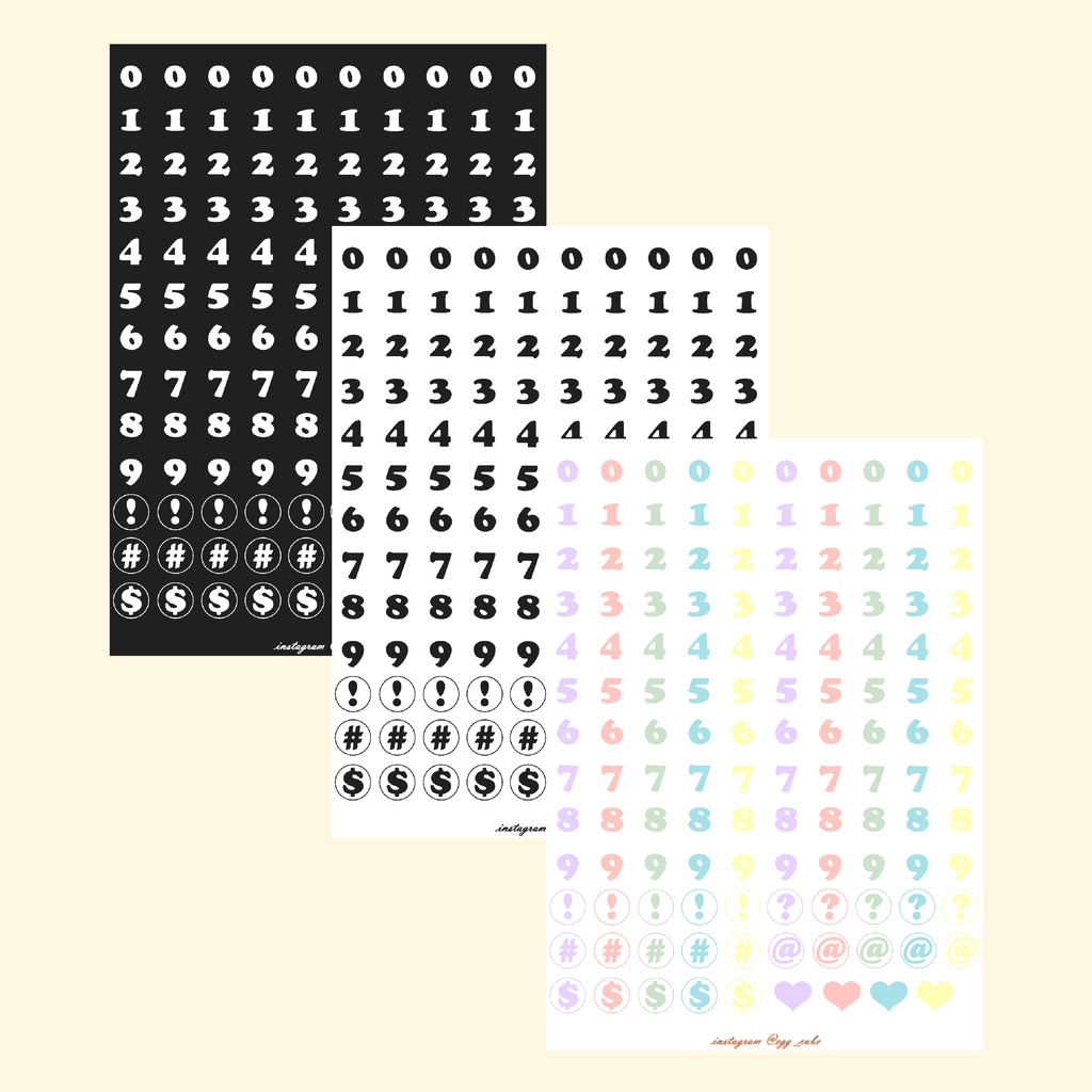 

[Egg_Cube] CUTE STICKER NUMERIC