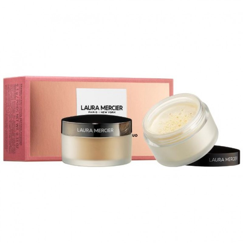 Bedak Laura Mercier Set Duet Travel Setting Duo // bedak Laura Mercier // bedak Laura Mercier Set