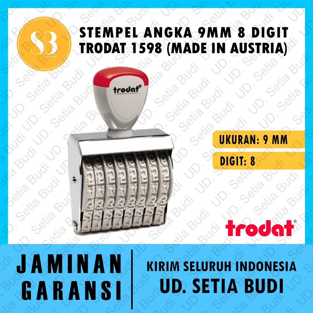 Stempel Angka 9mm 8 Digit Trodat 1598 (Made in Austria)