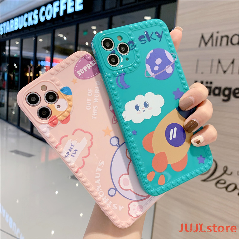 Lovely little girl Love Heart Camera Protection Candy Color Glossy Soft TPU Phone Case iPhone 12 11 Pro Max 7 8 Plus X XS MAX XR