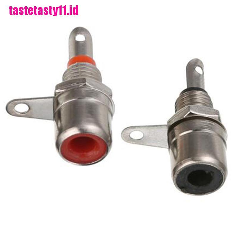 10 Pcs Konektor RCA Female Socket Audio Warna Merah Dan 10pcs Hitam