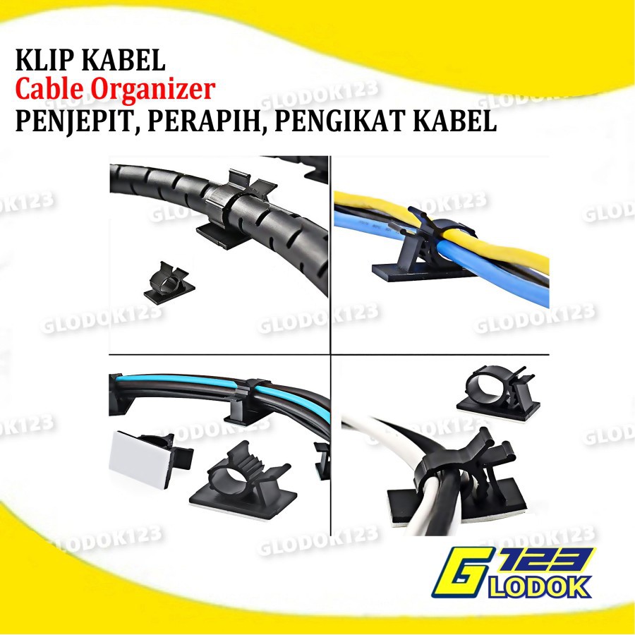 Klip Perapih Pengikat Penjepit Kabel Listrik 8-10mm USB Cable Organize