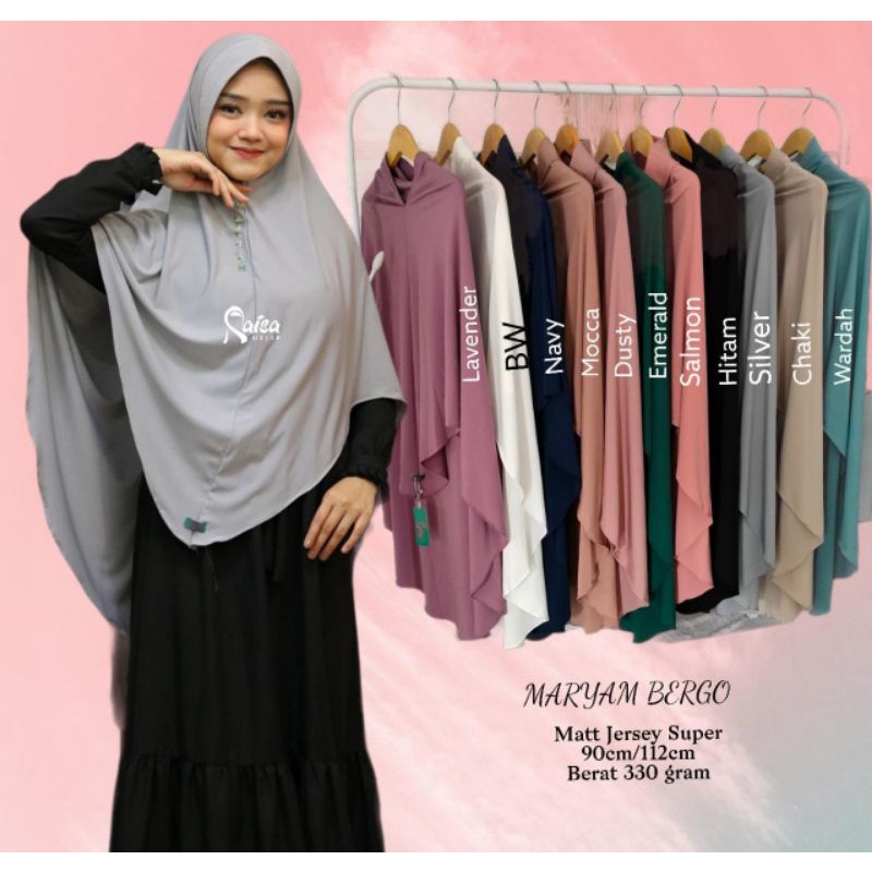 HIJAB JERSEY JUMBO PET ANTEM /BERGO MARYAM SYAR'I JERSEY PREMIUM RAISA HIJAB /KHIMAR JERSEY PAD ANTE