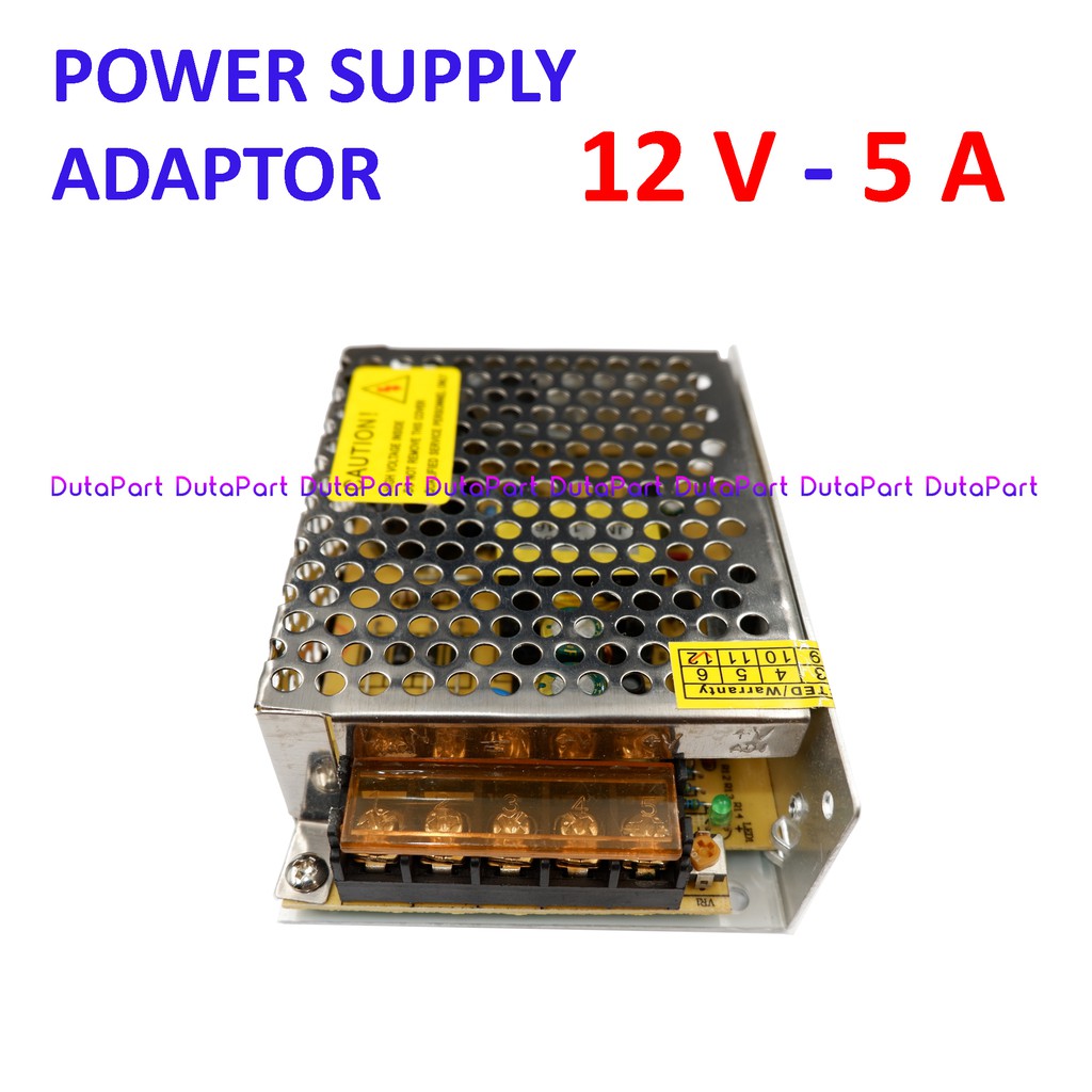 Power Supply 12V 5A - 12 Volt 5 Ampere PowerSupply Adaptor Jaring