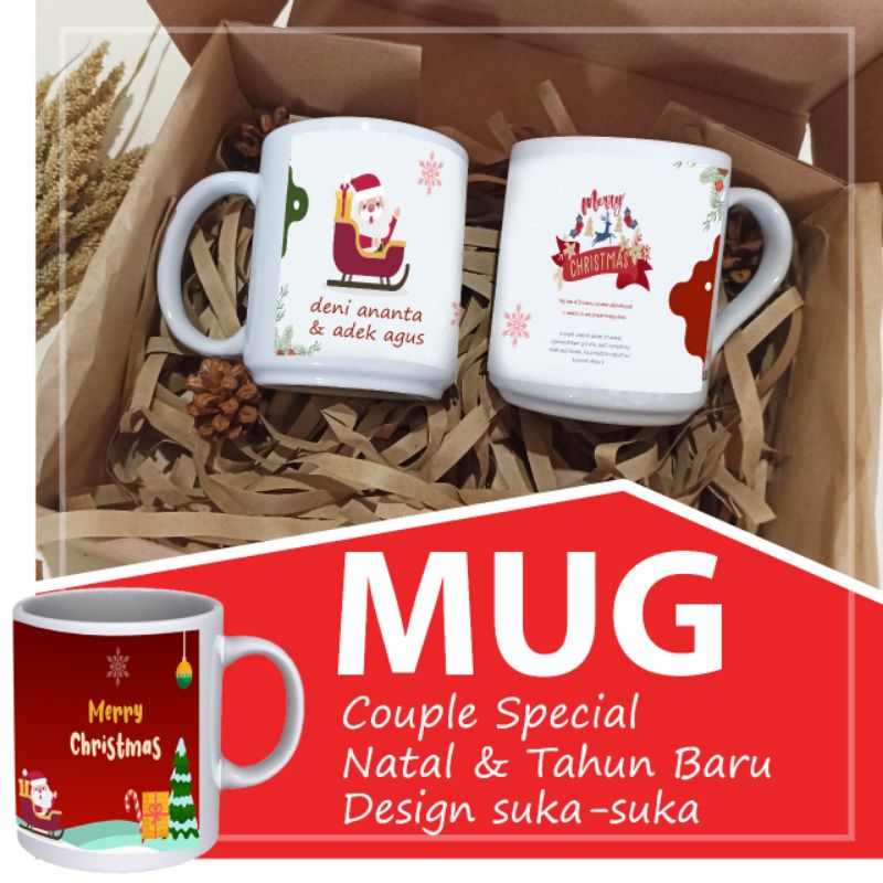 Christmas Hampers Mug Premium  Custom Kado Natal Hadiah Gift Bermanfaat