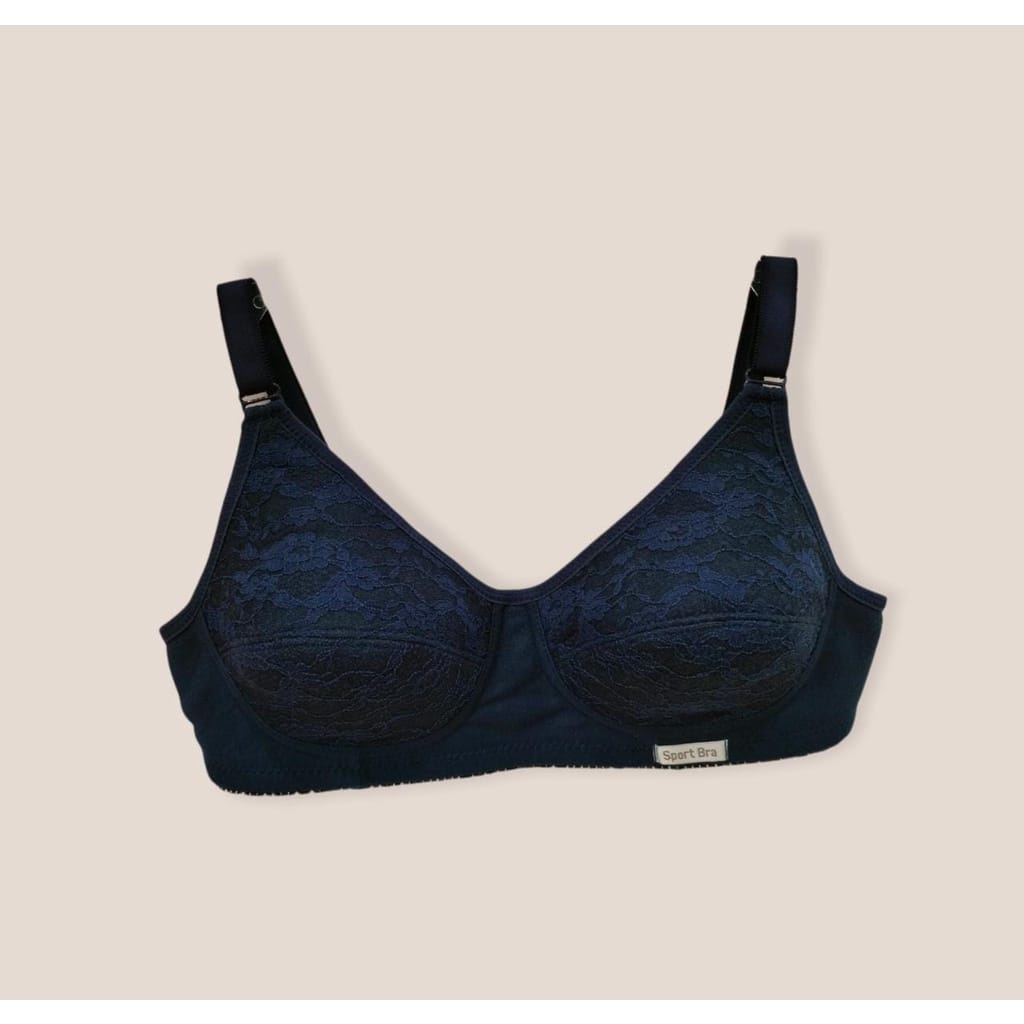 Glena Basic Non Wire Bra - Navy