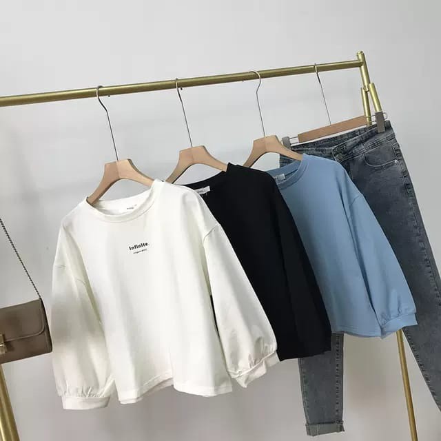 BEFAST - ZEC OOTD Sweater BOYA / Infinite FLEECE Sweater / Pakaian Wanita / Sweater Crop Motif / Atasan Lengan Panjang / Fashion Wanita Casual / Terlaris / Termurah / OOTD Ala Korean Style