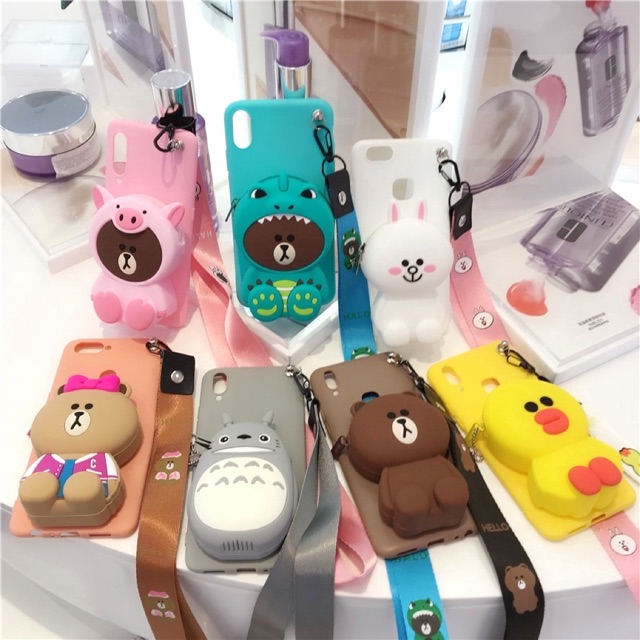 Case Dompet Koin dan Tali untuk Iphone Samsung Oppo Vivo