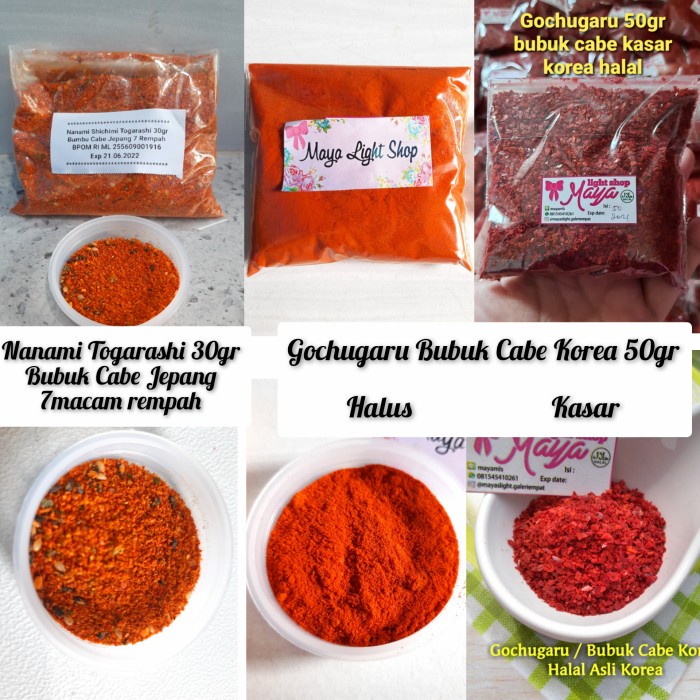 

MURAH Gochugaru 50gr bubuk cabe pedas korea halal bumbu kimchi topoki - halus