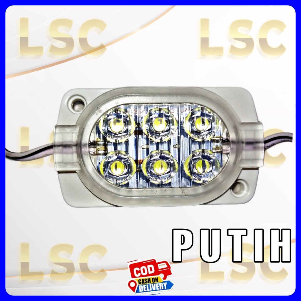 BARU!! Lampu led ultrasonik 6 mata kotak 12V dan 24V variasi mobil bis truk neon