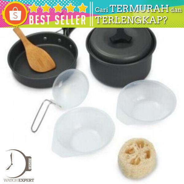 Panci Masak Cooking Set Outdoor 8 PCS - WH-200 - Black