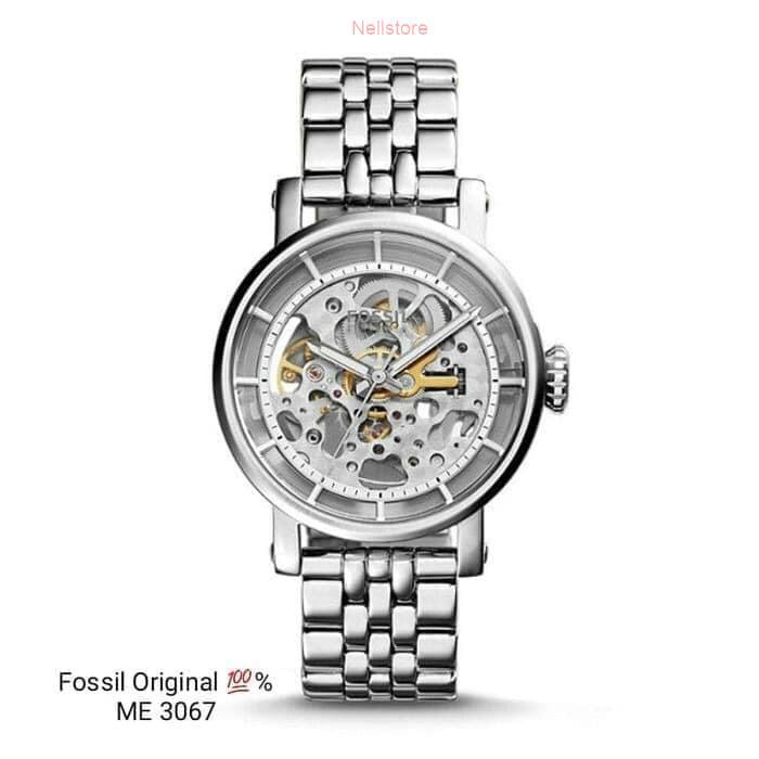 Fossil me3067 boyfriend automatic silver stainless steel