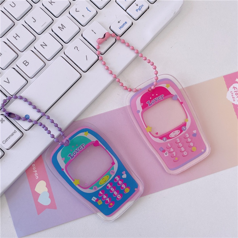7pcs / set Gantungan Kunci Bingkai Foto Mini Bahan Akrilik Warna-Warni Untuk Dekorasi