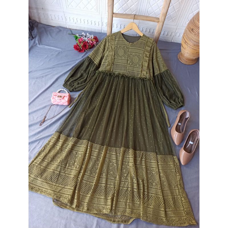 OLIVIA BURKAT ARMY DRESS TULLE / GAMIS BRUKAT TULLE