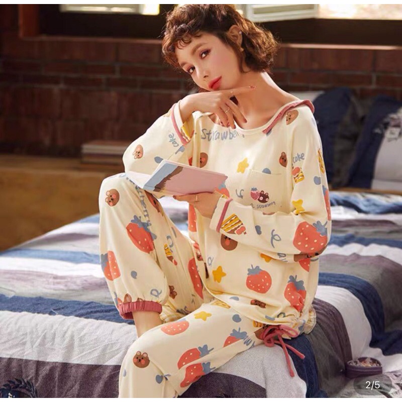 piyama import - baju tidur import - baju bobo import - piyama import korea - korea motif spandek spa